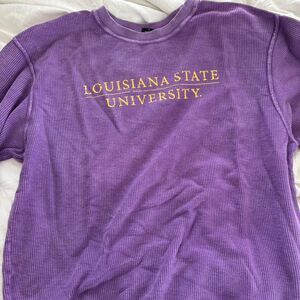 LSU Lousiana State University Large Cordoroy Women's Purple Yellow Sweatshirt